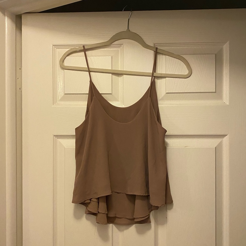 Sheer nude tan top